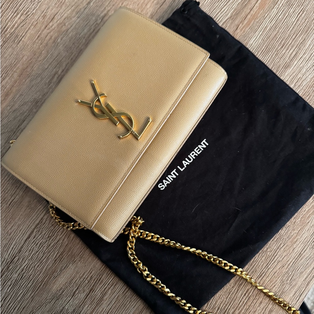 Saint Laurent Small Kate Gold Chain Bag